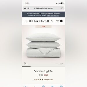 Boll and branch airy cotton quilt set queen